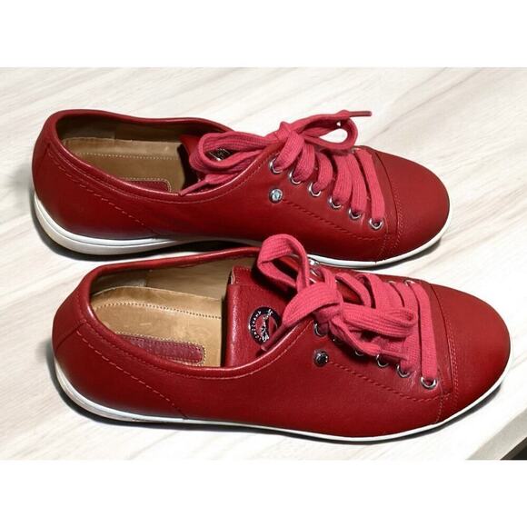 Longchamp red leather sneakers women’s 38 - Picture 2 of 6